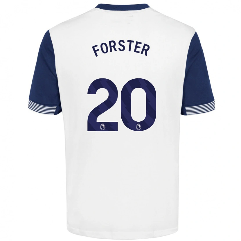 Danxen Män Fraser Forster #20 Vit Blå Hemmatröja Matchtröjor 2024/25 Tröjor T-Tröja