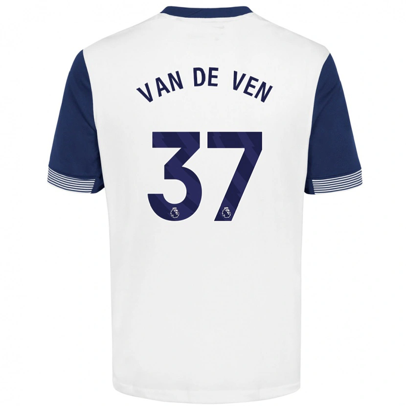 Danxen Män Micky Van De Ven #37 Vit Blå Hemmatröja Matchtröjor 2024/25 Tröjor T-Tröja