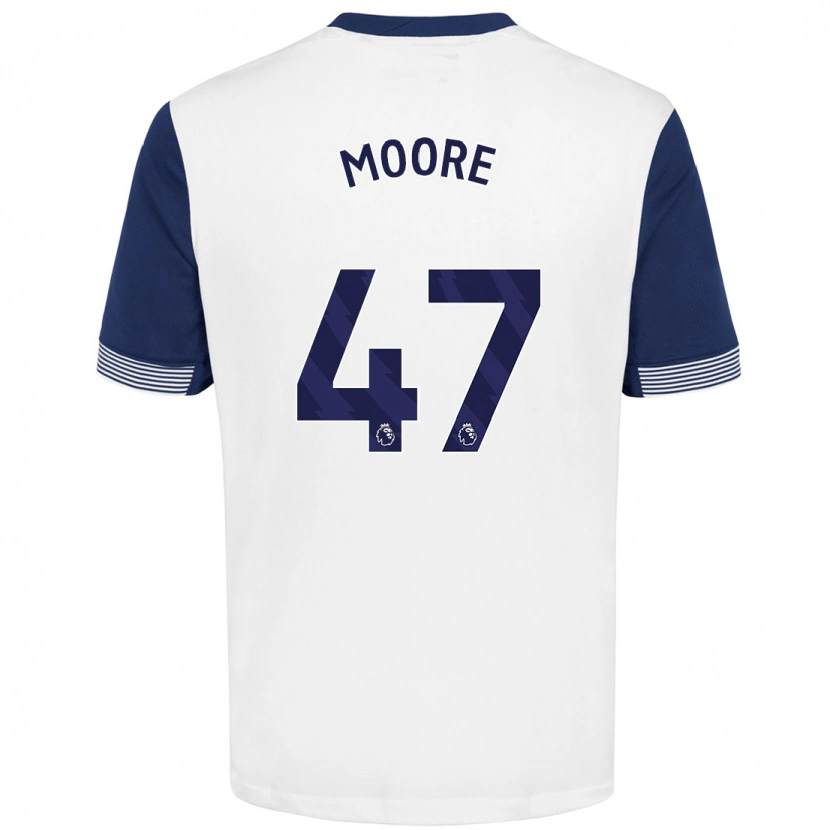 Danxen Män Mikey Moore #47 Vit Blå Hemmatröja Matchtröjor 2024/25 Tröjor T-Tröja