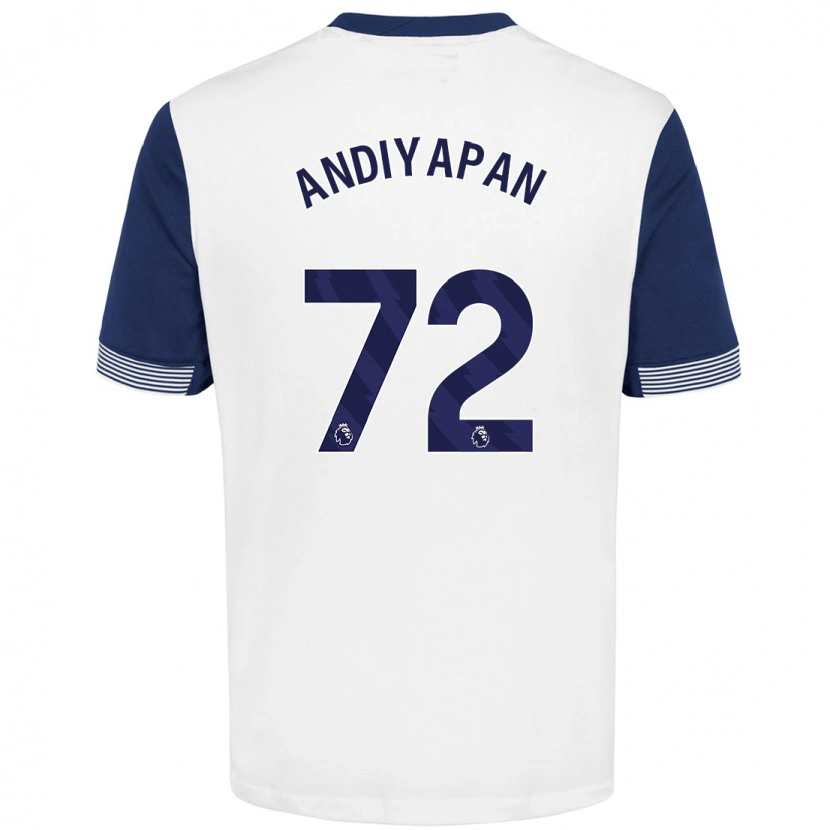 Danxen Män William Andiyapan #72 Vit Blå Hemmatröja Matchtröjor 2024/25 Tröjor T-Tröja