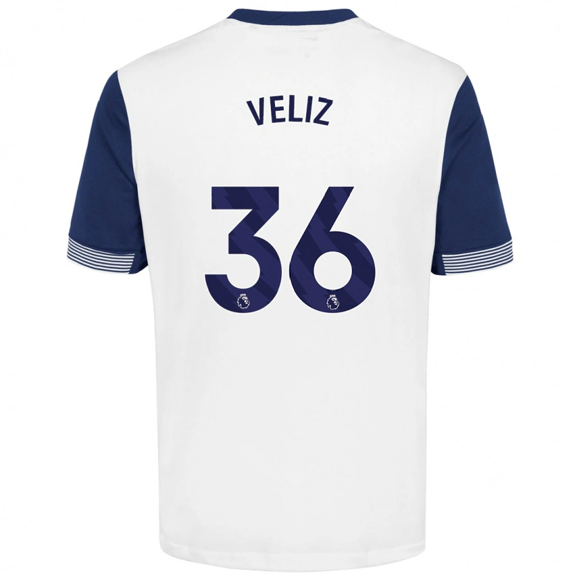 Danxen Män Alejo Véliz #36 Vit Blå Hemmatröja Matchtröjor 2024/25 Tröjor T-Tröja