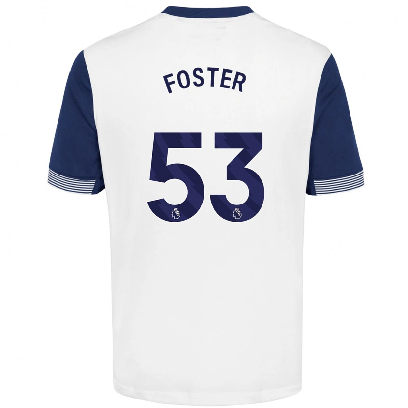 Danxen Män Brooklyn Lyons-Foster #53 Vit Blå Hemmatröja Matchtröjor 2024/25 Tröjor T-Tröja