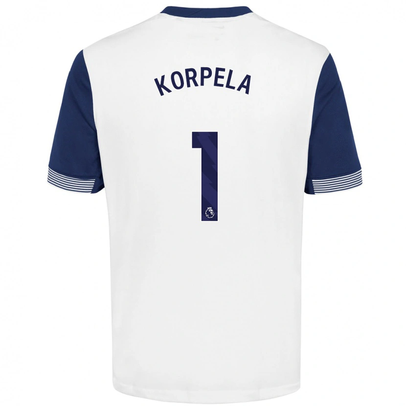 Danxen Män Tinja-Riikka Korpela #1 Vit Blå Hemmatröja Matchtröjor 2024/25 Tröjor T-Tröja