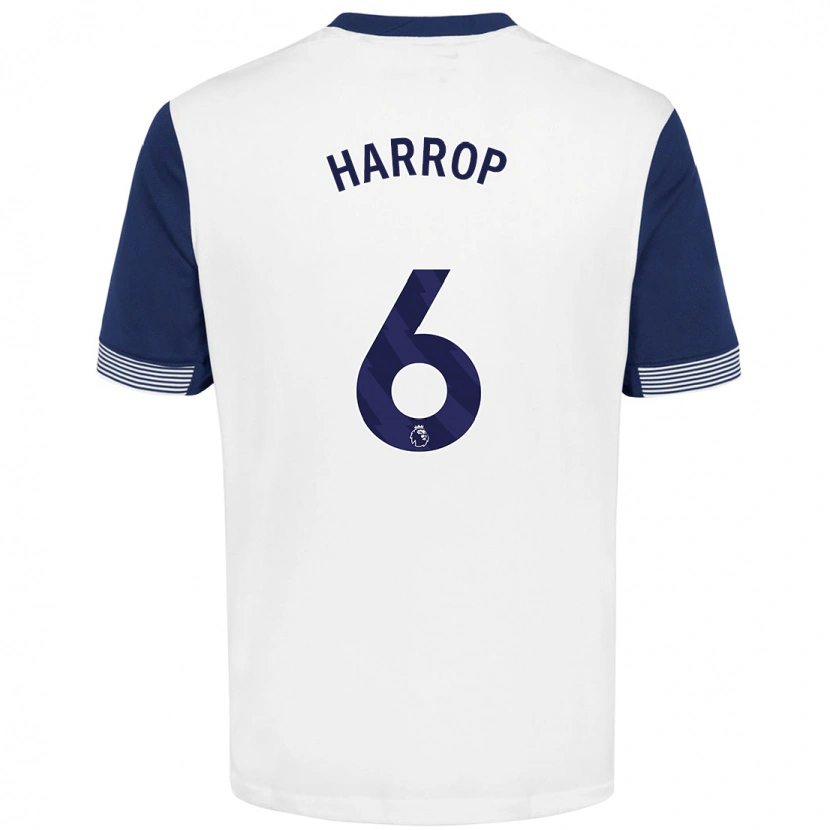 Danxen Män Kerys Harrop #6 Vit Blå Hemmatröja Matchtröjor 2024/25 Tröjor T-Tröja