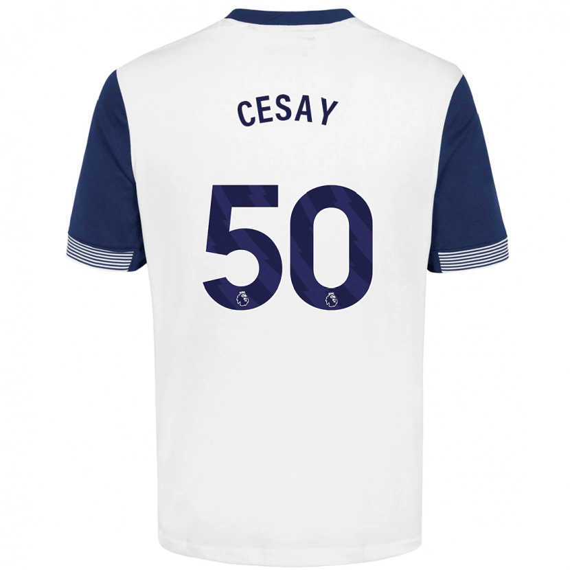 Danxen Män Kallum Cesay #50 Vit Blå Hemmatröja Matchtröjor 2024/25 Tröjor T-Tröja