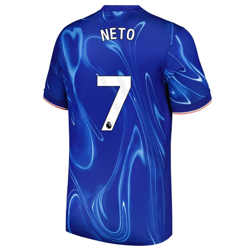 Danxen Män Pedro Neto #7 Blå Vit Hemmatröja Matchtröjor 2024/25 Tröjor T-Tröja