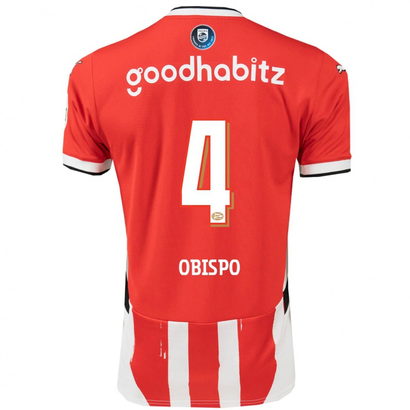 Danxen Män Armando Obispo #4 Röd Vit Hemmatröja Matchtröjor 2024/25 Tröjor T-Tröja