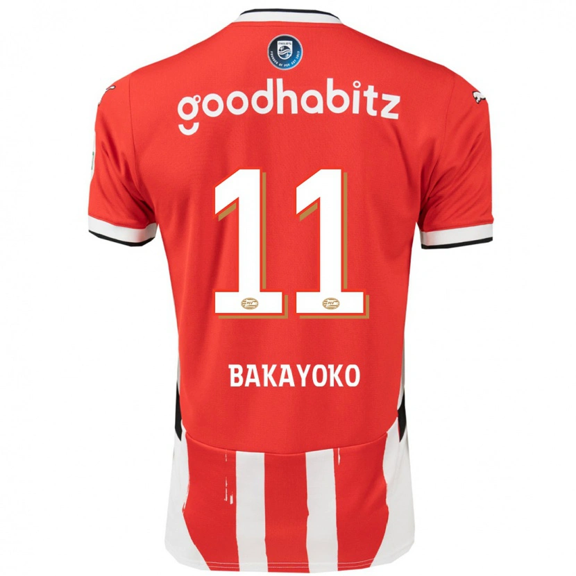 Danxen Män Johan Bakayoko #11 Röd Vit Hemmatröja Matchtröjor 2024/25 Tröjor T-Tröja