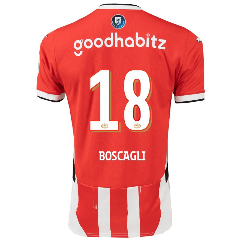 Danxen Män Olivier Boscagli #18 Röd Vit Hemmatröja Matchtröjor 2024/25 Tröjor T-Tröja