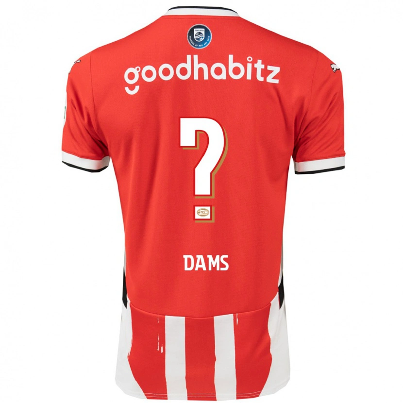Danxen Män Matteo Dams #0 Röd Vit Hemmatröja Matchtröjor 2024/25 Tröjor T-Tröja
