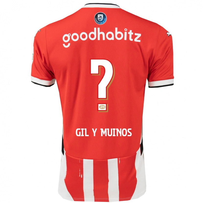 Danxen Män Yaël Gil Y Muiños #0 Röd Vit Hemmatröja Matchtröjor 2024/25 Tröjor T-Tröja