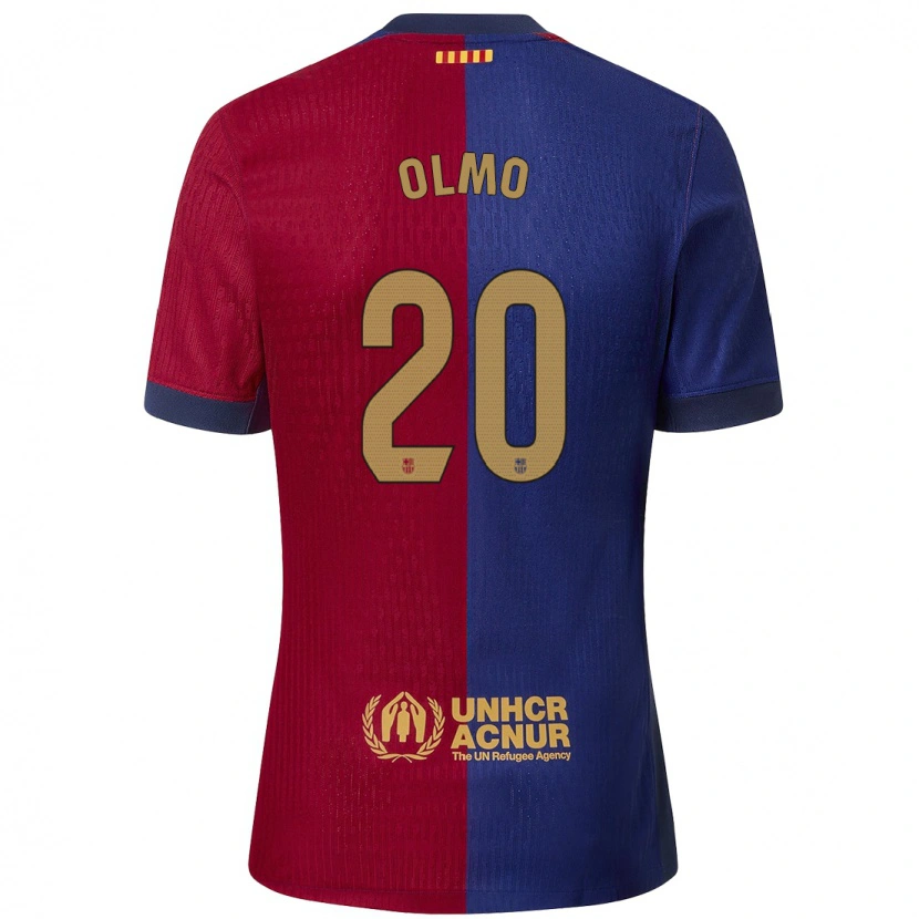 Danxen Män Dani Olmo #20 Blå Röd Hemmatröja Matchtröjor 2024/25 Tröjor T-Tröja