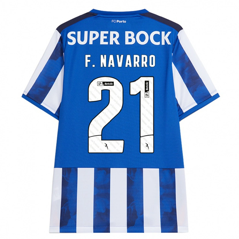 Danxen Män Fran Navarro #21 Blå Vit Hemmatröja Matchtröjor 2024/25 Tröjor T-Tröja