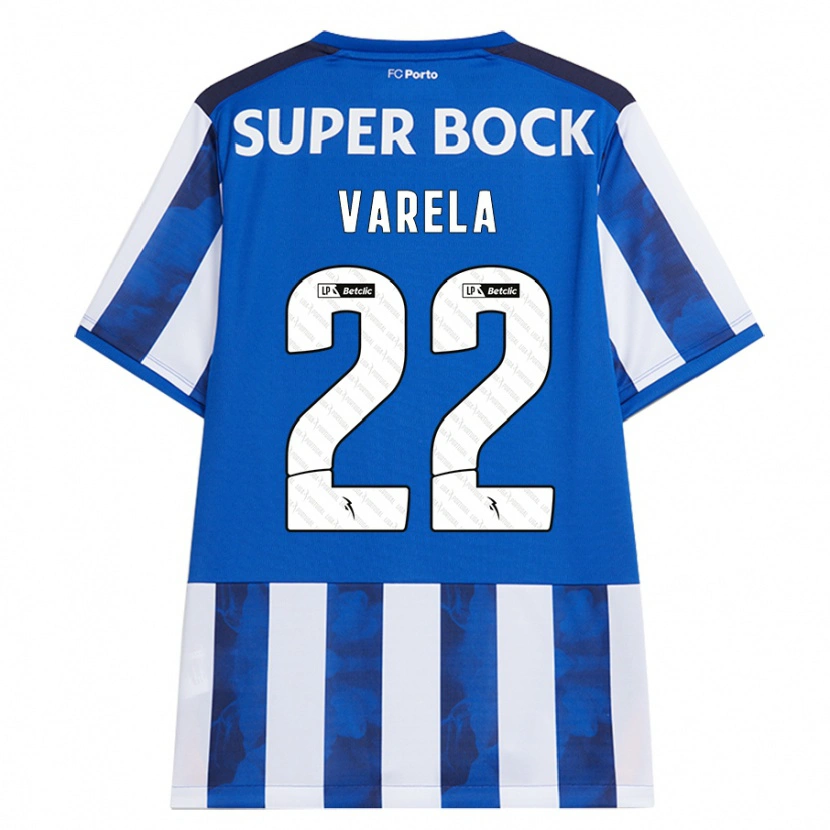 Danxen Män Alan Varela #22 Blå Vit Hemmatröja Matchtröjor 2024/25 Tröjor T-Tröja