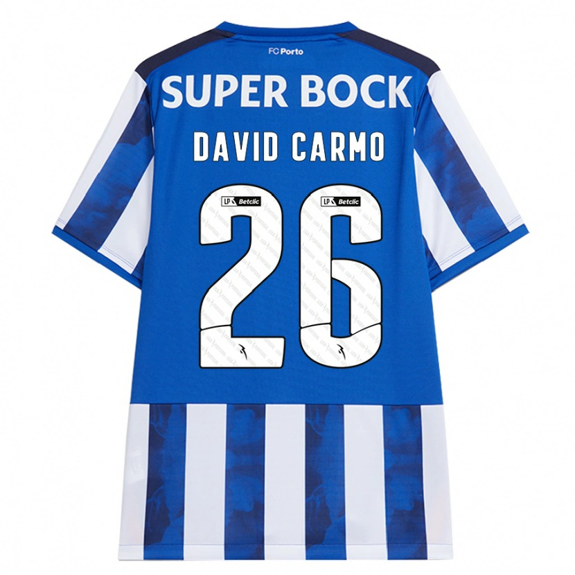 Danxen Män David Carmo #26 Blå Vit Hemmatröja Matchtröjor 2024/25 Tröjor T-Tröja