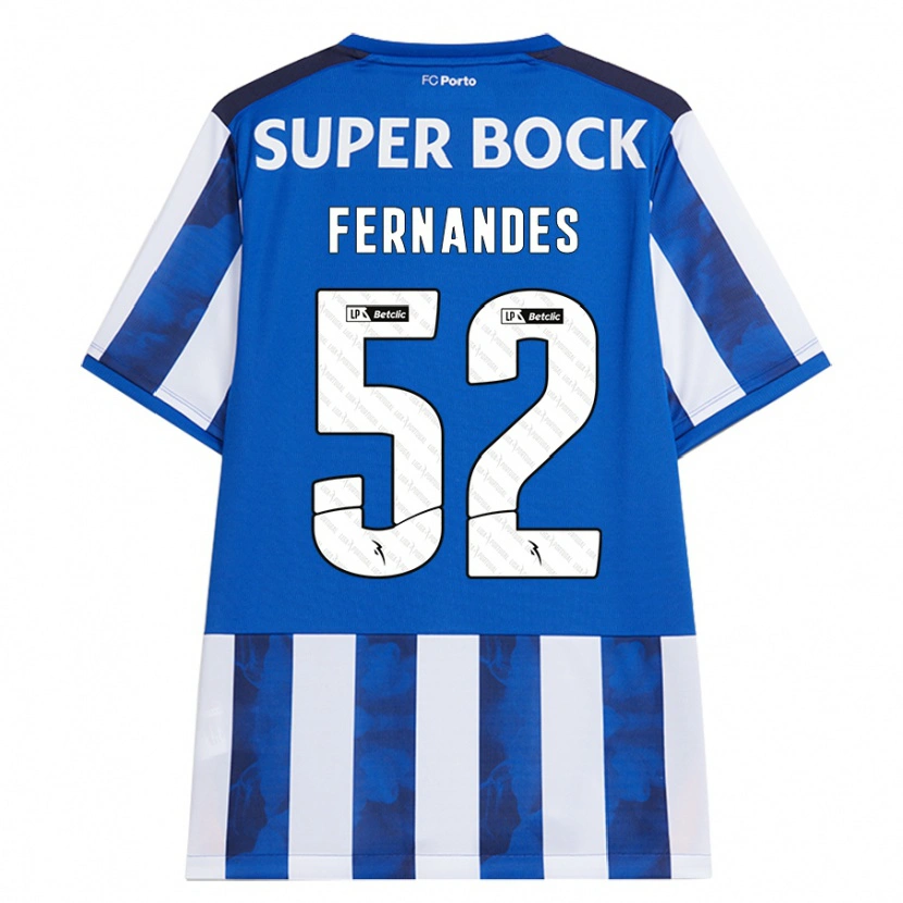 Danxen Män Martim Fernandes #52 Blå Vit Hemmatröja Matchtröjor 2024/25 Tröjor T-Tröja