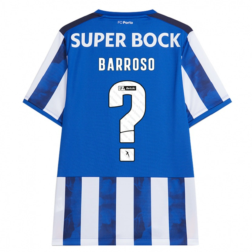Danxen Män Francisco Barroso #0 Blå Vit Hemmatröja Matchtröjor 2024/25 Tröjor T-Tröja