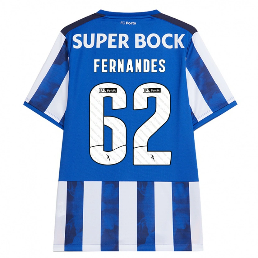 Danxen Män Rodrigo Fernandes #62 Blå Vit Hemmatröja Matchtröjor 2024/25 Tröjor T-Tröja