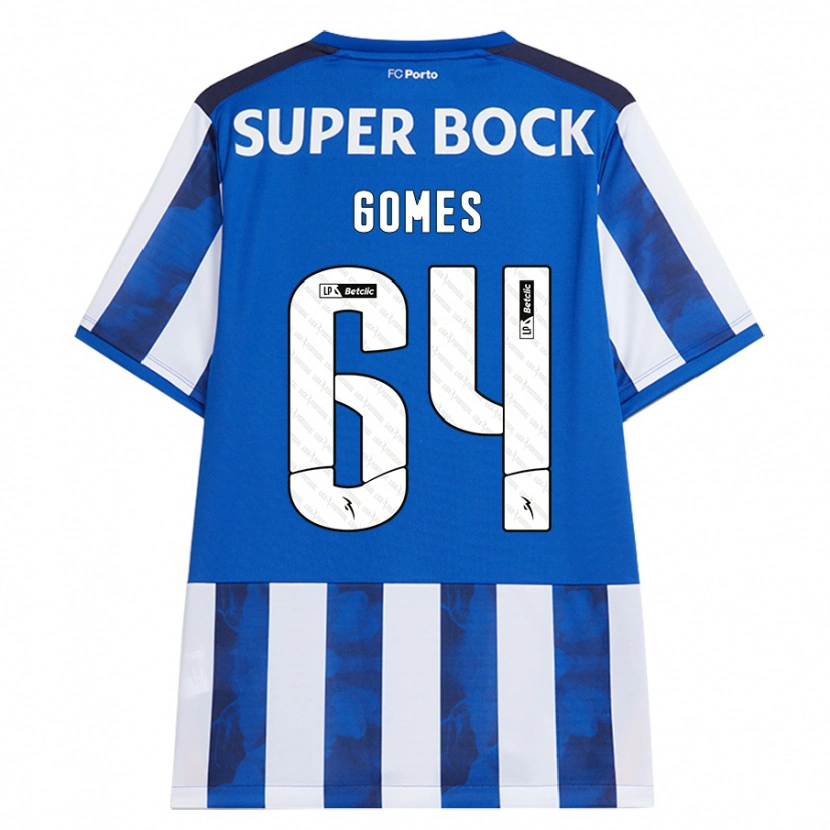 Danxen Män Luís Gomes #64 Blå Vit Hemmatröja Matchtröjor 2024/25 Tröjor T-Tröja