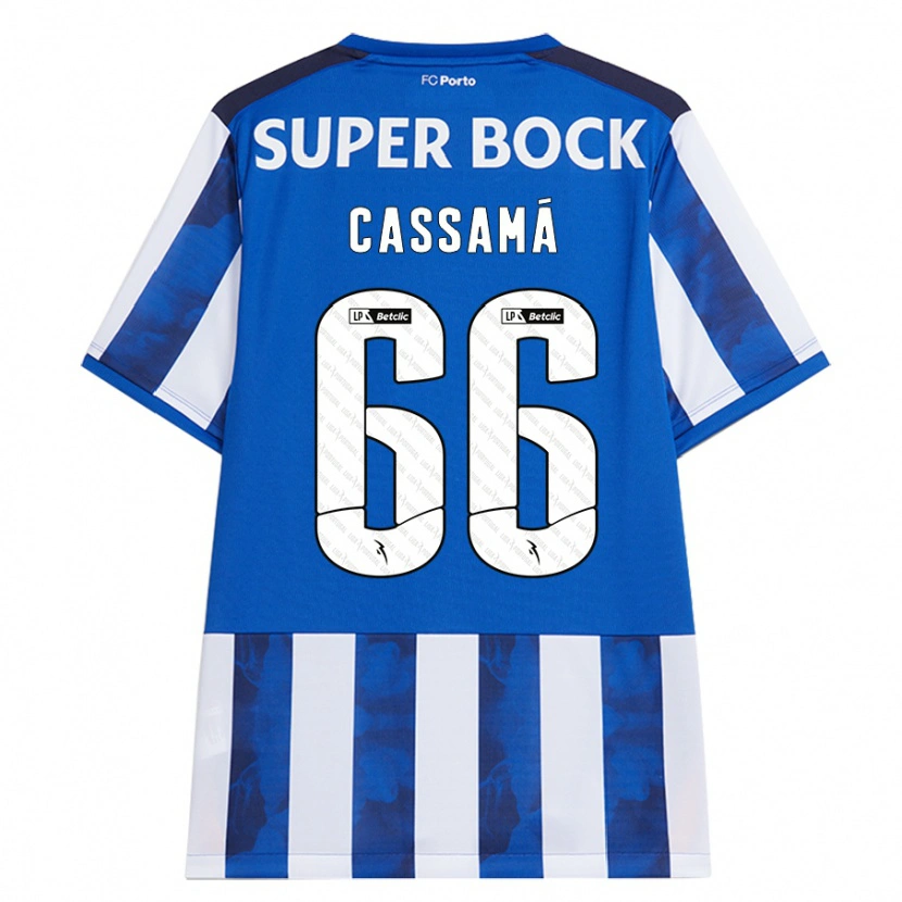 Danxen Män Adramane Cassamá #66 Blå Vit Hemmatröja Matchtröjor 2024/25 Tröjor T-Tröja