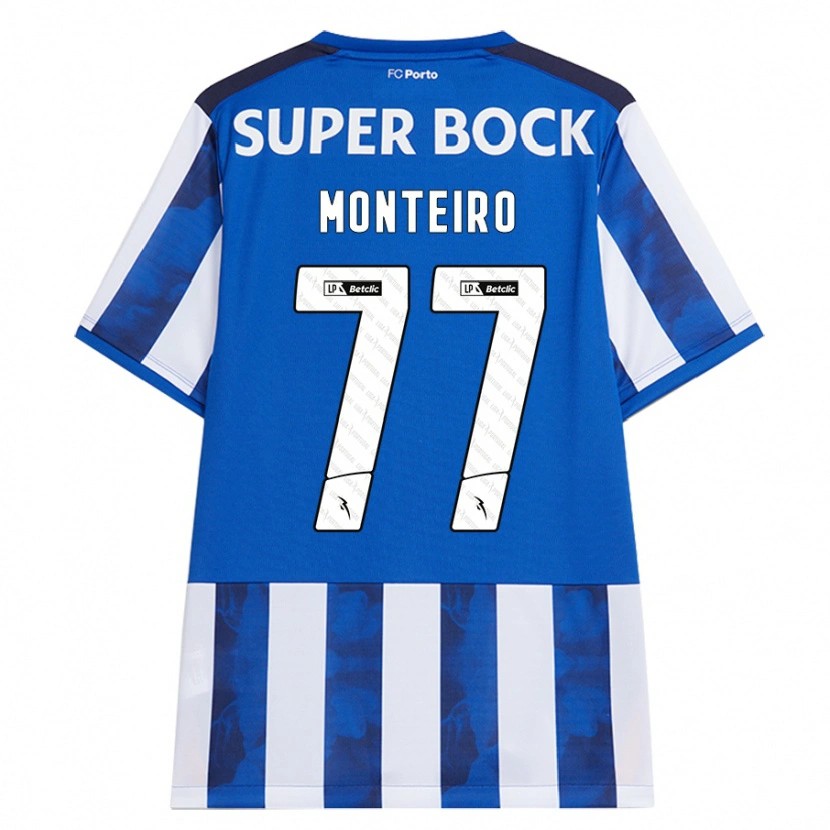 Danxen Män Rui Monteiro #77 Blå Vit Hemmatröja Matchtröjor 2024/25 Tröjor T-Tröja