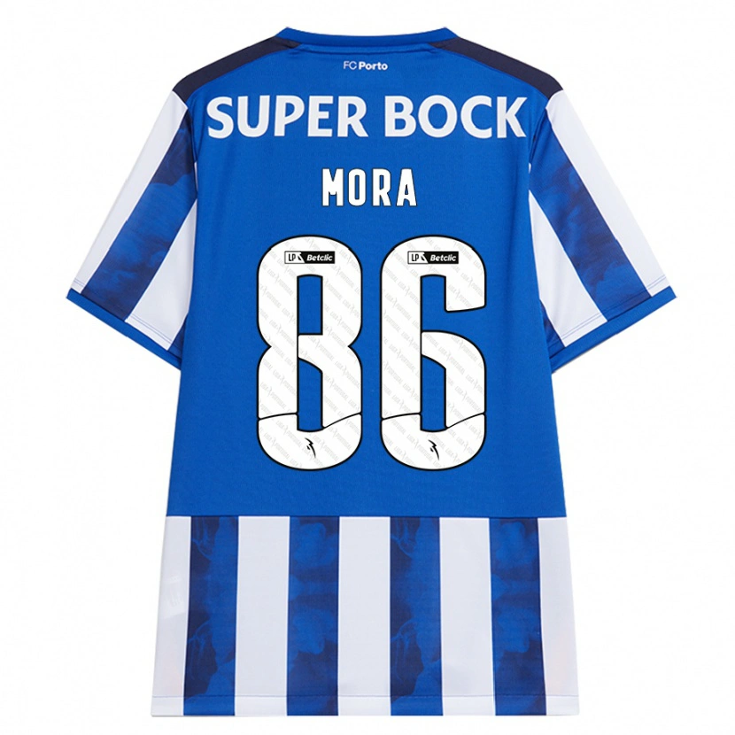 Danxen Män Rodrigo Mora #86 Blå Vit Hemmatröja Matchtröjor 2024/25 Tröjor T-Tröja