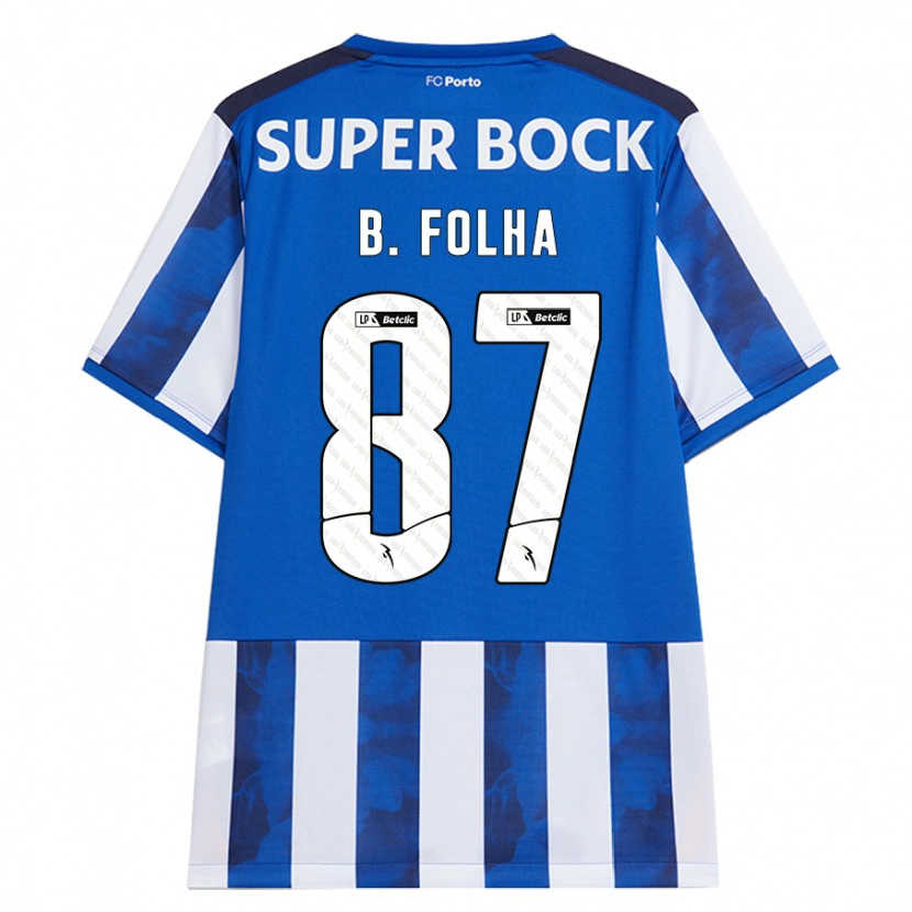Danxen Män Bernardo Folha #87 Blå Vit Hemmatröja Matchtröjor 2024/25 Tröjor T-Tröja