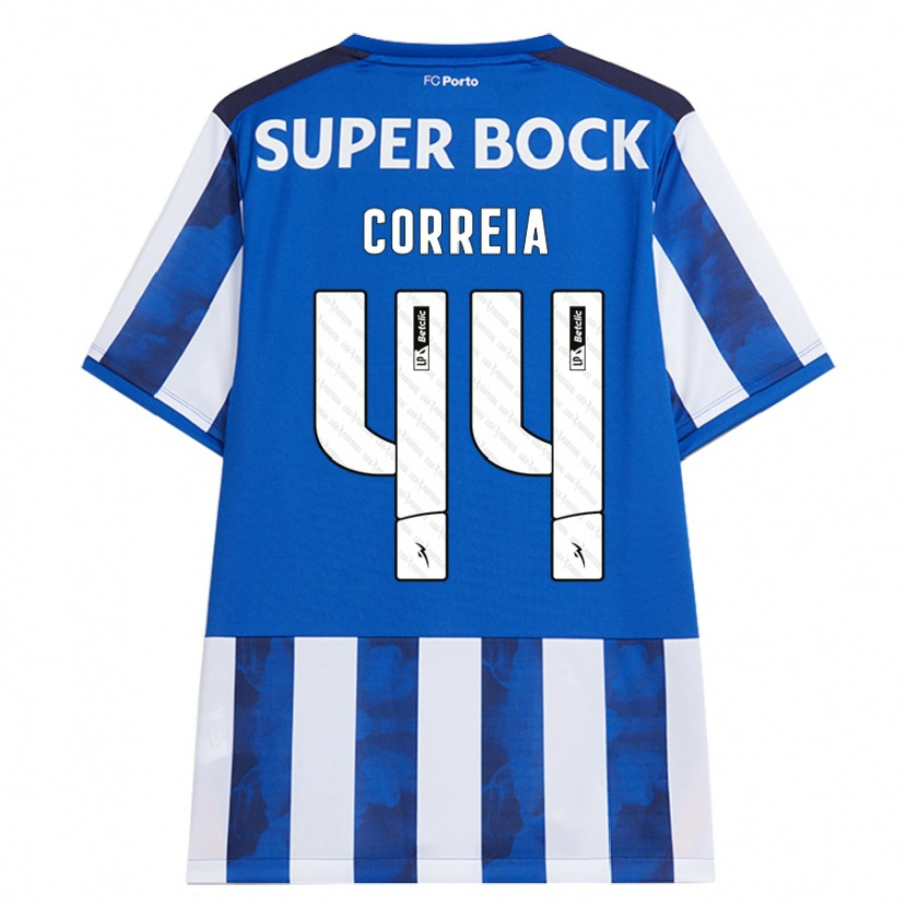 Danxen Män Romain Correia #44 Blå Vit Hemmatröja Matchtröjor 2024/25 Tröjor T-Tröja