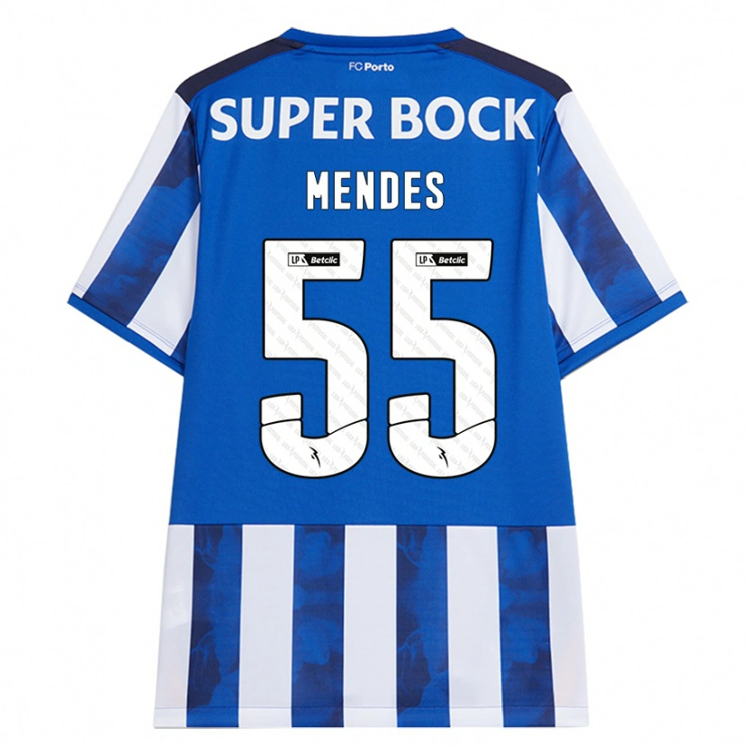 Danxen Män João Mendes #55 Blå Vit Hemmatröja Matchtröjor 2024/25 Tröjor T-Tröja