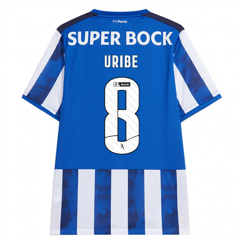 Danxen Män Mateus Uribe #8 Blå Vit Hemmatröja Matchtröjor 2024/25 Tröjor T-Tröja