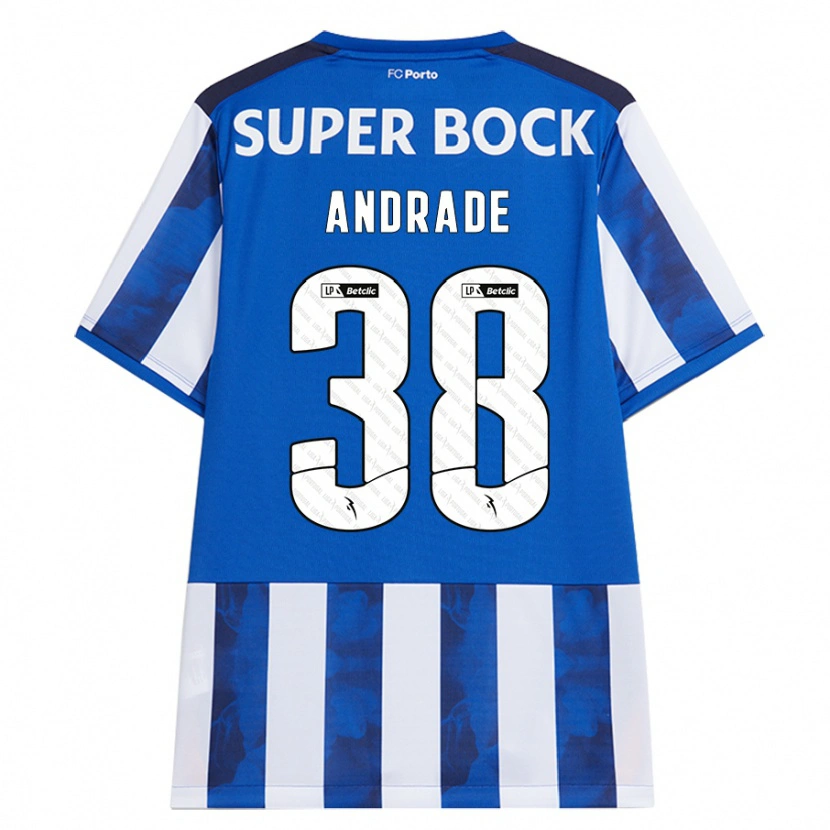Danxen Män Fernando Andrade #38 Blå Vit Hemmatröja Matchtröjor 2024/25 Tröjor T-Tröja