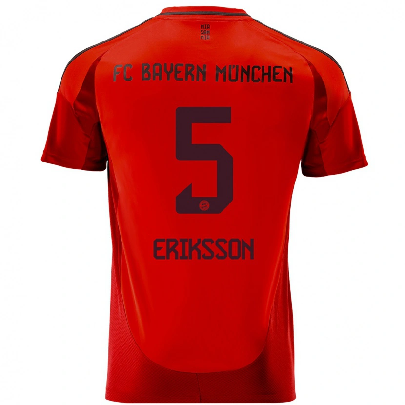 Danxen Män Magdalena Eriksson #5 Röd Hemmatröja Matchtröjor 2024/25 Tröjor T-Tröja