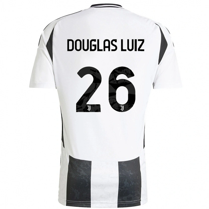 Danxen Män Douglas Luiz #26 Vit Svart Hemmatröja Matchtröjor 2024/25 Tröjor T-Tröja