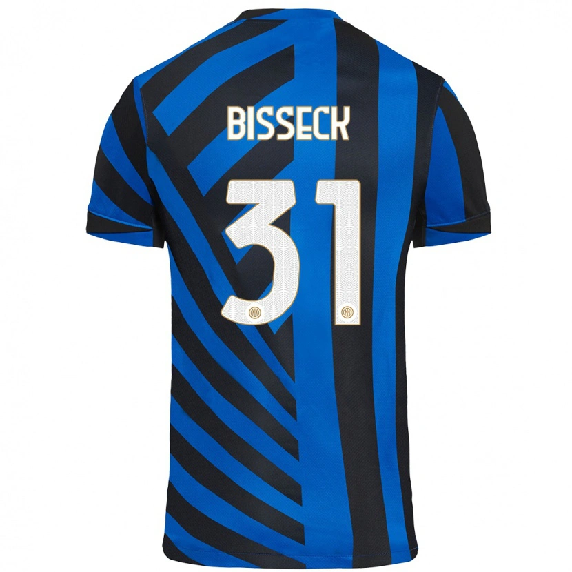 Danxen Män Yann Bisseck #31 Blå Svart Hemmatröja Matchtröjor 2024/25 Tröjor T-Tröja