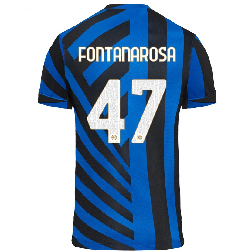 Danxen Män Alessandro Fontanarosa #47 Blå Svart Hemmatröja Matchtröjor 2024/25 Tröjor T-Tröja