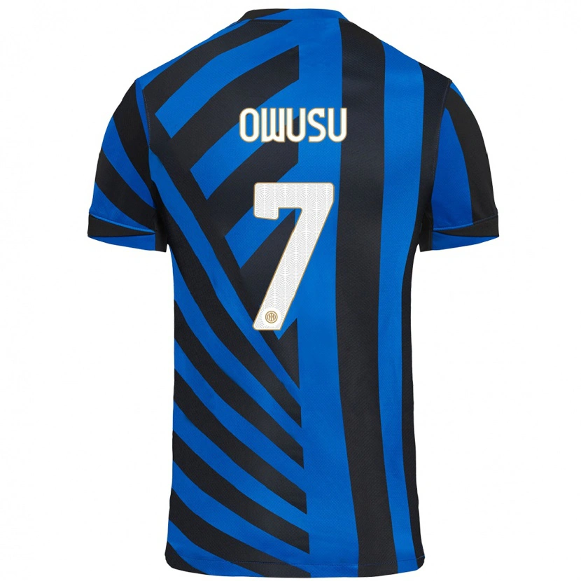 Danxen Män Enoch Owusu #7 Blå Svart Hemmatröja Matchtröjor 2024/25 Tröjor T-Tröja
