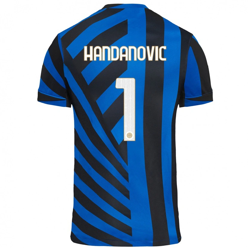 Danxen Män Samir Handanovic #1 Blå Svart Hemmatröja Matchtröjor 2024/25 Tröjor T-Tröja