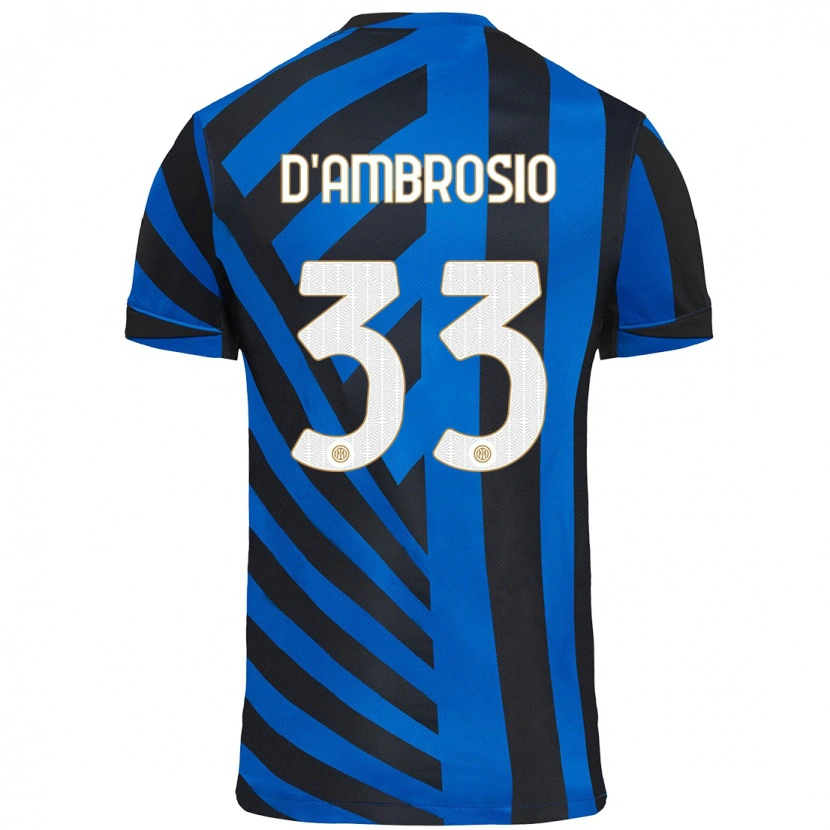 Danxen Män Danilo D'ambrosio #33 Blå Svart Hemmatröja Matchtröjor 2024/25 Tröjor T-Tröja