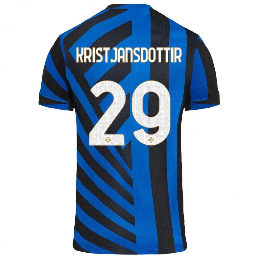 Danxen Män Anna Bjork Kristjansdottir #29 Blå Svart Hemmatröja Matchtröjor 2024/25 Tröjor T-Tröja