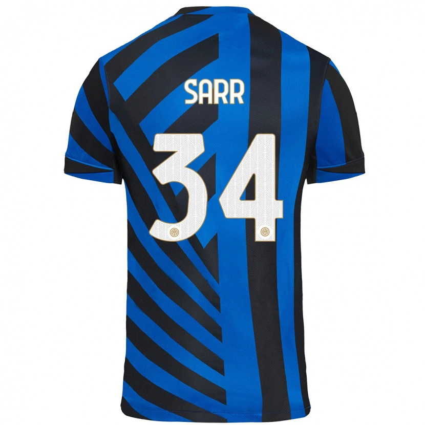 Danxen Män Amadou Sarr #34 Blå Svart Hemmatröja Matchtröjor 2024/25 Tröjor T-Tröja
