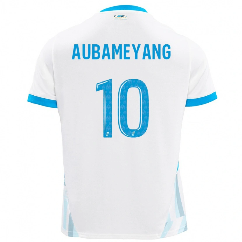 Danxen Män Pierre-Emerick Aubameyang #10 Vit Himmelsblå Hemmatröja Matchtröjor 2024/25 Tröjor T-Tröja