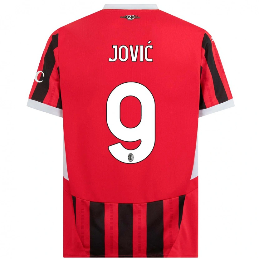 Danxen Män Luka Jović #9 Röd Svart Hemmatröja Matchtröjor 2024/25 Tröjor T-Tröja