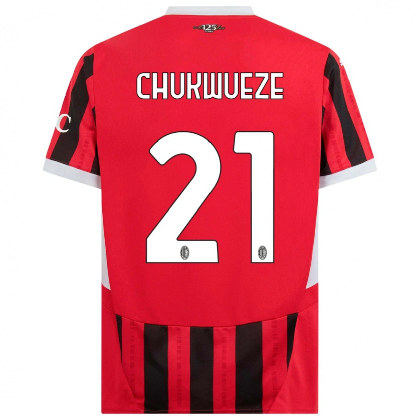 Danxen Män Samuel Chukwueze #21 Röd Svart Hemmatröja Matchtröjor 2024/25 Tröjor T-Tröja