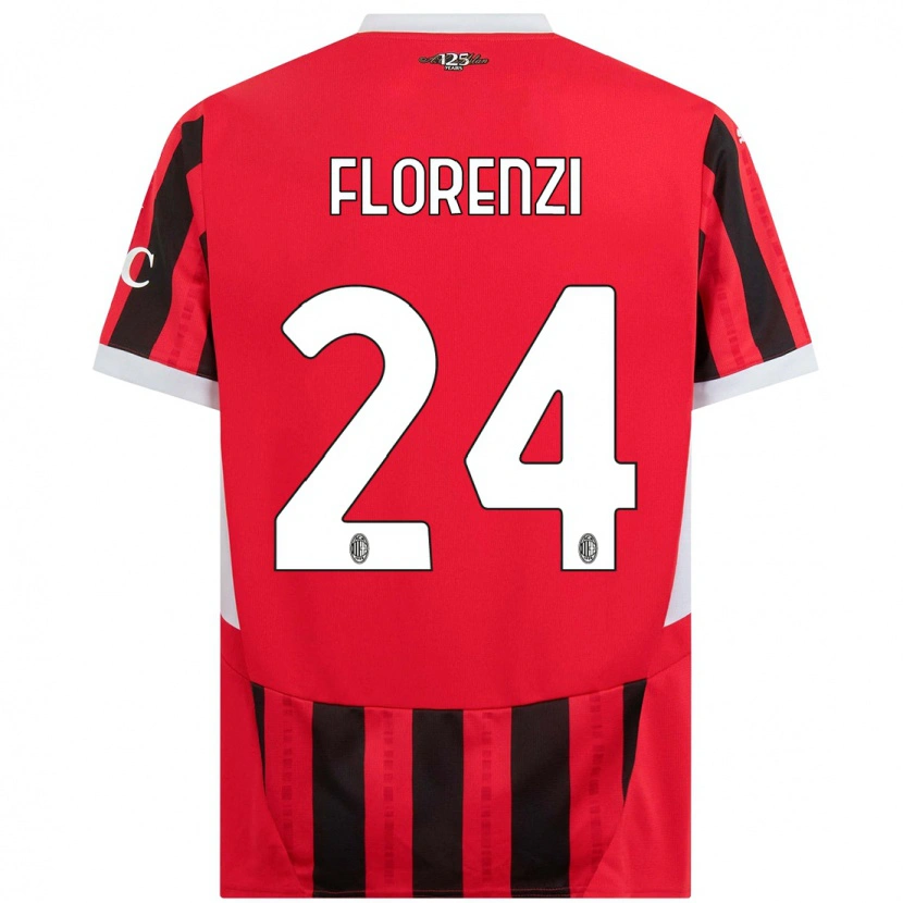 Danxen Män Alessandro Florenzi #24 Röd Svart Hemmatröja Matchtröjor 2024/25 Tröjor T-Tröja