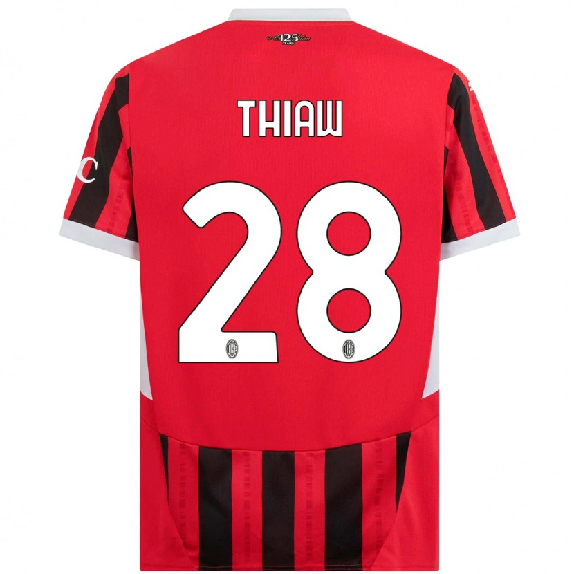Danxen Män Malick Thiaw #28 Röd Svart Hemmatröja Matchtröjor 2024/25 Tröjor T-Tröja