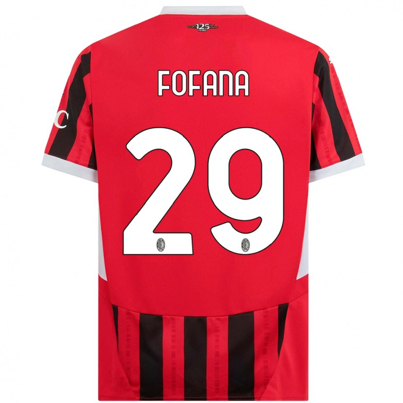 Danxen Män Youssouf Fofana #29 Röd Svart Hemmatröja Matchtröjor 2024/25 Tröjor T-Tröja