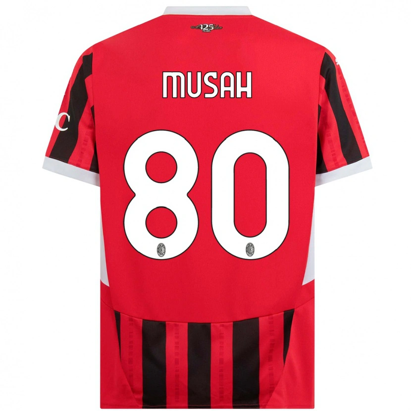 Danxen Män Yunus Musah #80 Röd Svart Hemmatröja Matchtröjor 2024/25 Tröjor T-Tröja