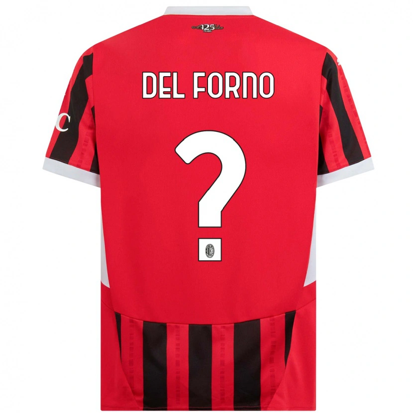 Danxen Män Luca Del Forno #0 Röd Svart Hemmatröja Matchtröjor 2024/25 Tröjor T-Tröja