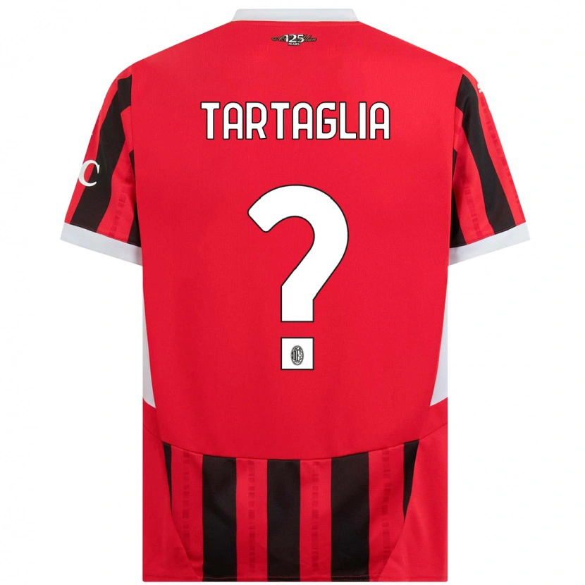 Danxen Män Edoardo Tartaglia #0 Röd Svart Hemmatröja Matchtröjor 2024/25 Tröjor T-Tröja