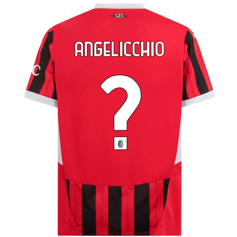 Danxen Män Mattia Angelicchio #0 Röd Svart Hemmatröja Matchtröjor 2024/25 Tröjor T-Tröja